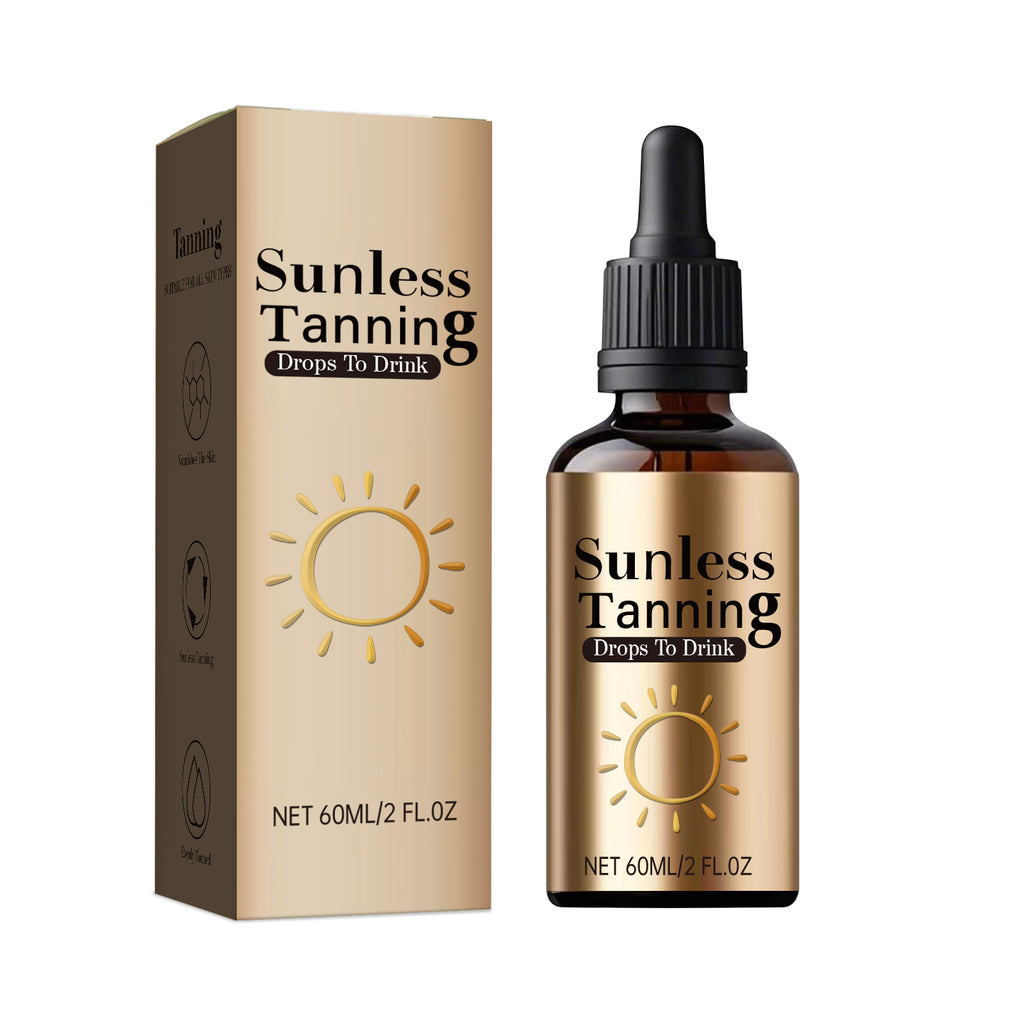 Sunless Tanning Oral Drops, Support Natural‑Looking Sun‑Kissed Complexion, Daily Dietary Tanning Supplement Liquid 60ml