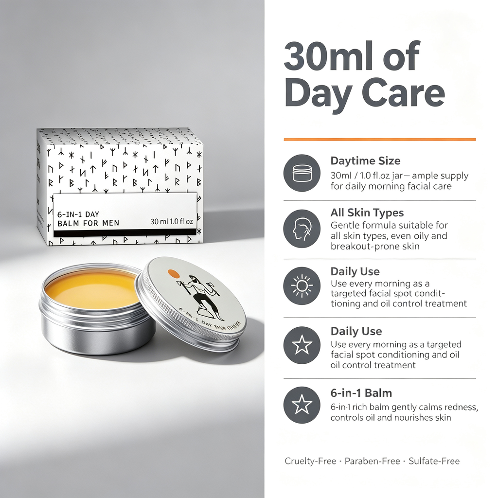 30ml Daily Acne Care Balm, Daytime Redness Calming Facial Repair Cream for Breakout-Prone Skin Spot Conditioning Oil Control Day Skin Care Cream