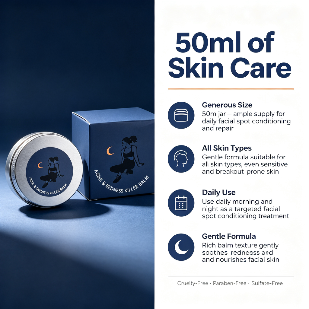 50ML Acne Redness Relief Balm, Gentle Soothing Facial Care Cream for Breakout Red Irritated Skin Daily Facial Spot Conditioning Repair Cream