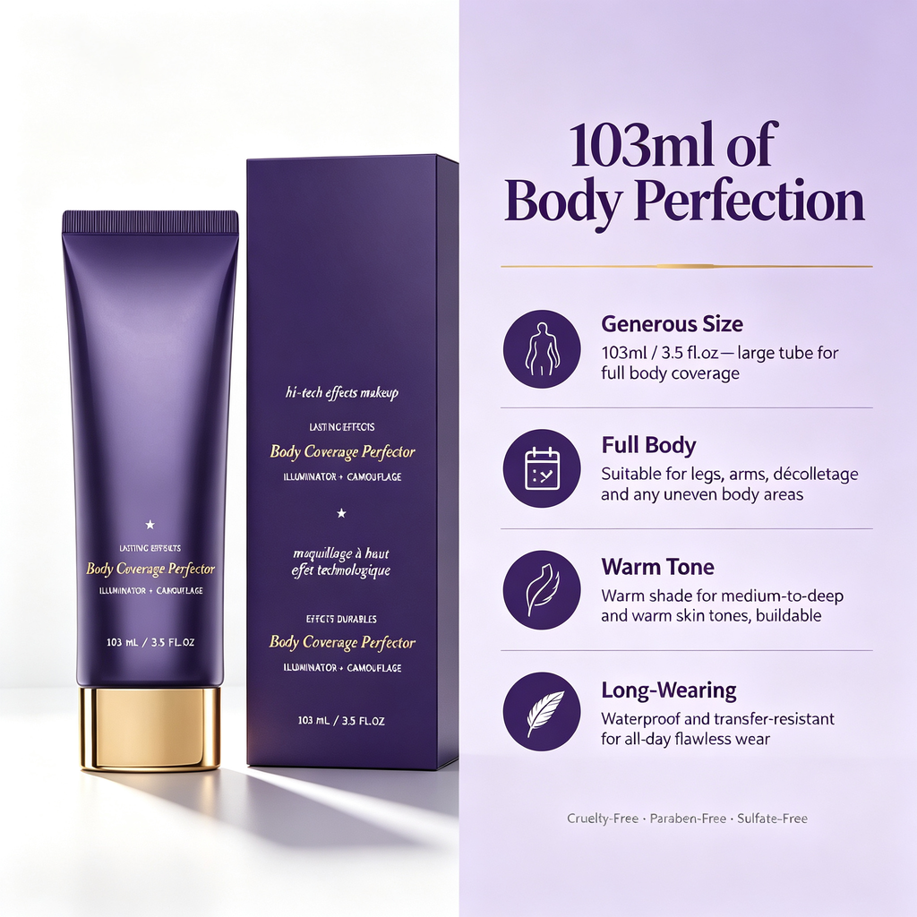 Warm Tone Body Concealer Cream 103ml, Long Lasting Waterproof Full Body Coverage Makeup for Veins Scars Bruises Uneven Pigment Daily Body Skin Tone Correcting Care