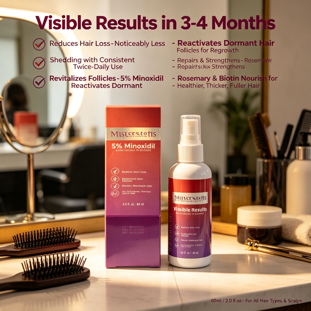 5% Hair Growth Spray 60ml, Scalp Nourishing Topical Spray for Follicle Care & Fuller Healthier Hair Maintenance