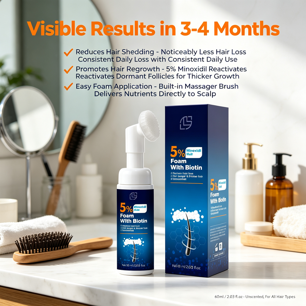 5% Hair Growth Spray 60ml, Topical Scalp Care Mist for Follicle Nourishing & Anti Hair Shedding Daily Maintenance