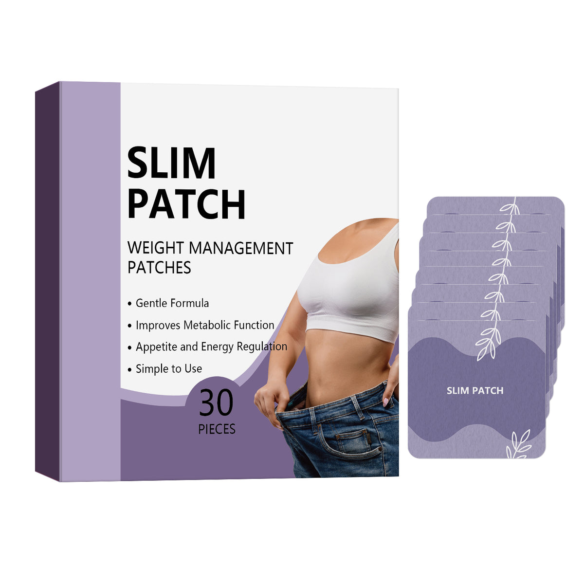 Body Slim Care Patches 30 Count, Portable Abdominal Targeted Body Care Patches for Daily Body Management & Comfort Maintenance