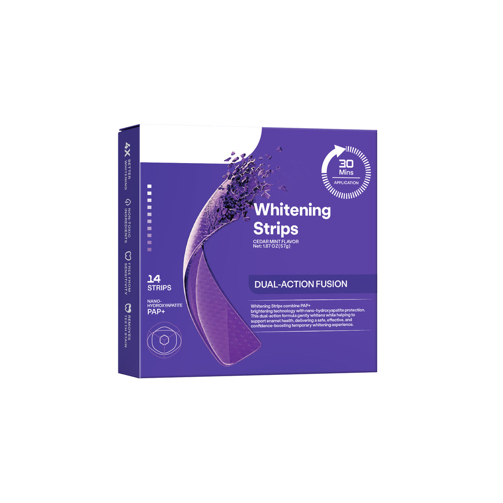 Dry Teeth Whitening Strips 7 Pouches, Disposable Oral Care Strips for Surface Stain Removal & Bright Teeth