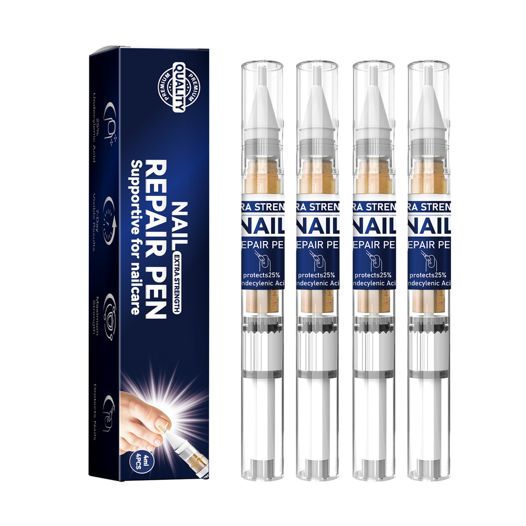 4Pcs Moisturizing Nail Care Pen Set 4ml Total, Targeted Damaged Nail Conditioning Treatment Pens for Discolored Thick Brittle Nails Cuticle Nourishing Daily Nail Maintenance Kit