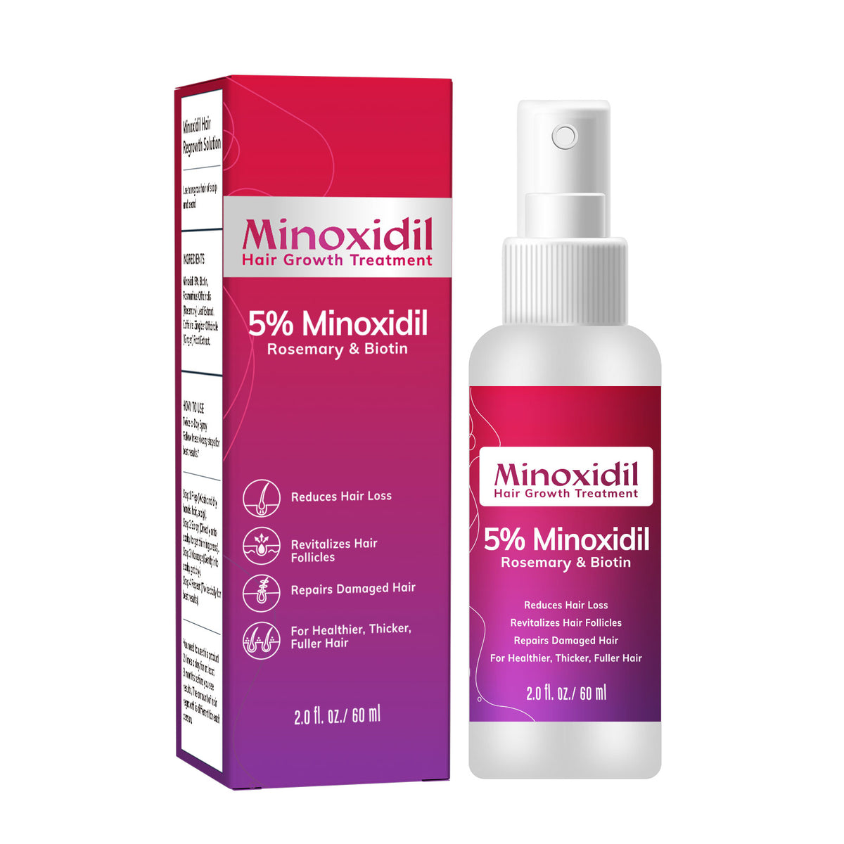 5% Hair Growth Spray 60ml, Scalp Nourishing Topical Spray for Follicle Care & Fuller Healthier Hair Maintenance