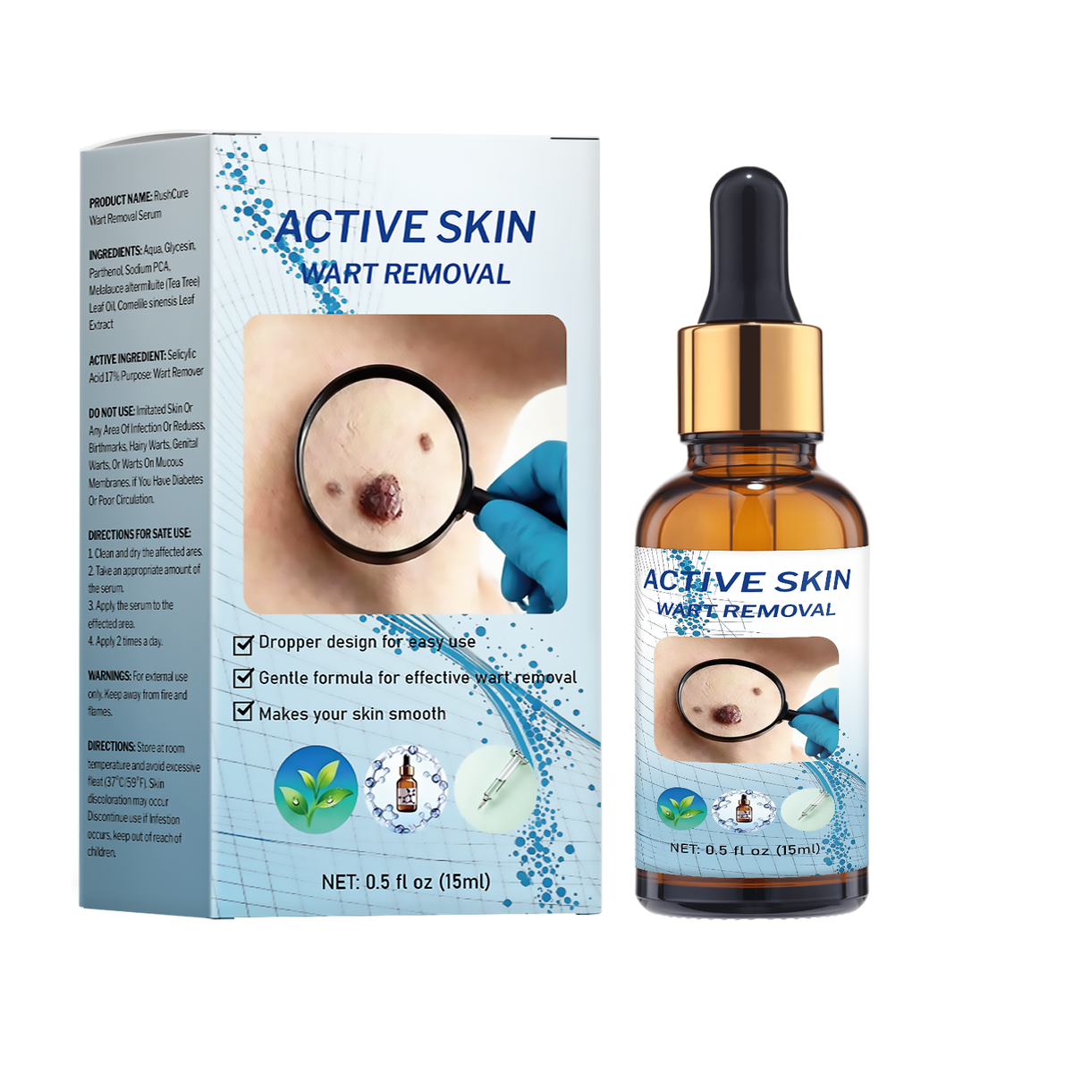 15ml Targeted Skin Spot Care Dropper Essence, Gentle Conditioning Liquid for Skin Tags Corns & Uneven Skin Blemishes Daily Local Skin Maintenance Treatment Serum