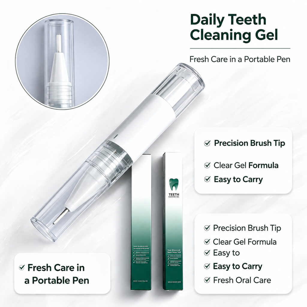 Teeth Care Gel Pen 3ml, Portable Oral Care Gel for Teeth Stain Removal, Daily Teeth Cleaning & Oral Freshness