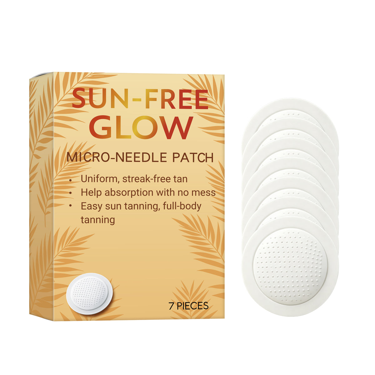 Sun-Free Glow Micro-Needle Tanning Patch, 7 Counts, Self-Tan Patch for Natural Even Skin Bronzing
