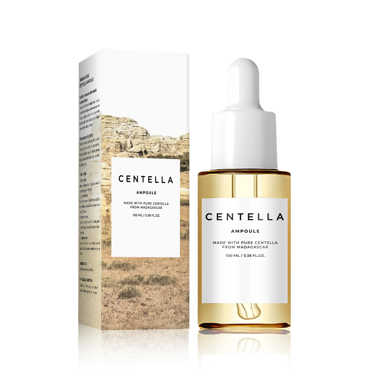 Centella Asiatica Facial Serum 100ml, Soothing Calming Skin Care Essence for Sensitive Irritated Skin & Daily Barrier Repair Maintenance
